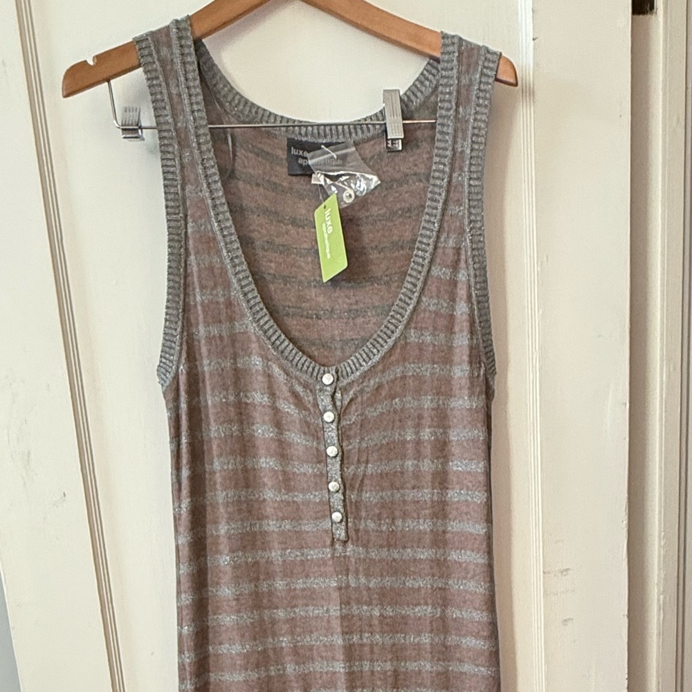 Luxe Gray Striped Maxi Dress